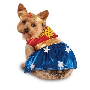 DC Comics: Wonder Woman Pet Costume for For Dogs or Cats by Rubies, medium